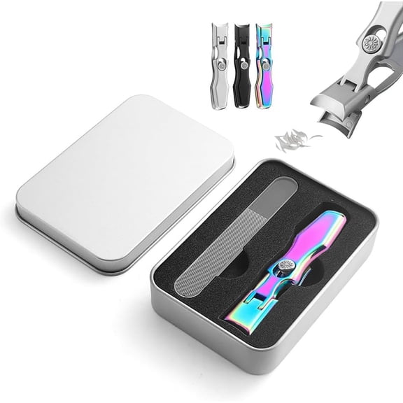 TIFOR Nail Clipper - TIFOR Nail Clipper with Catcher, Ultra Sharp Sturdy Fingernail and Toenail Clipper Cutters, Professional Extra Large Heavy Duty Toe Nail TIFOR, Stainless Steel (Multicolor)