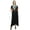 Black, variant on Bimba Women's Asymmetrical Hem Black Summer Maxi Pockets Dress With Scarf-4