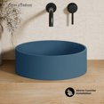thumbnail image 3 of Lisse 14.5" Concrete Round Vessel Sink in Matte Royal Blue, 3 of 8