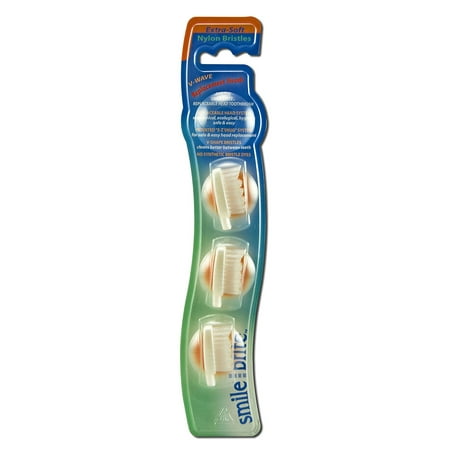 V-Wave Replacement Head 3 Extra Soft, Smile Brite Toothbrushes V-Wave Replacement Head 3 Nylon Extra Soft Toothbrush By Smile Brite