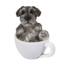 Pacific Giftware Mini Schnauzer Adorable Mini Teacup Pet Pals Puppy Collectible Figurine 3.25 Inches