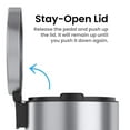 thumbnail image 4 of iTouchless SoftStep Semi-Round Stainless Steel Step Trash Can with Hinged Lid 1.85 Gallon (IP02DSS), 4 of 6