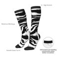 thumbnail image 3 of Daiia Sports Socks Leopard And Zebra 2 Printed Novelty Crew Socks for Men Women Knee High Socks Cotton Socks Soft & Breathable Support Unisex Socks, 3 of 9