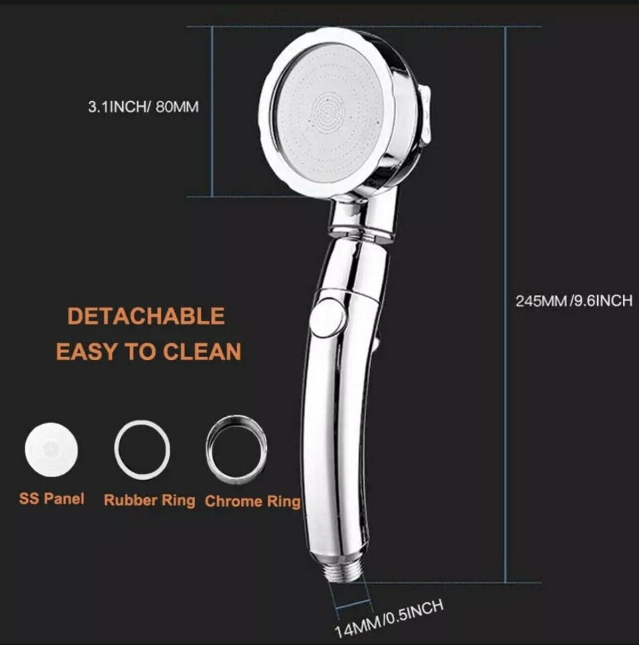 High Pressure Handheld Shower head  ON/OFF Pause Switch 3 Spray Modes Sprayer Puppy Shower For RV Camper Mobil Home Long Hose 78"