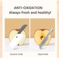 thumbnail image 4 of Ceramic Knife Kitchen Utility Knife 7 Inch Fruit Vegetable Slicing Knife Meat Cleaver Household Chef Knives Cutter with Sheath White Blade Rust Proof (Blue）, 4 of 7