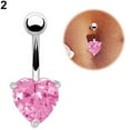 thumbnail image 4 of HEVIRGO Women Navel Belly Ring Rhinestone Button Bar Heart Star Body Piercing Jewelry,Purple, 4 of 10