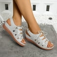 thumbnail image 4 of Bkhluea Women Slingback Wedge Sandals Lace-Up Cutout Shoes Comfortable For Casual Travel Daily Walking Outdoor Activities, 4 of 7
