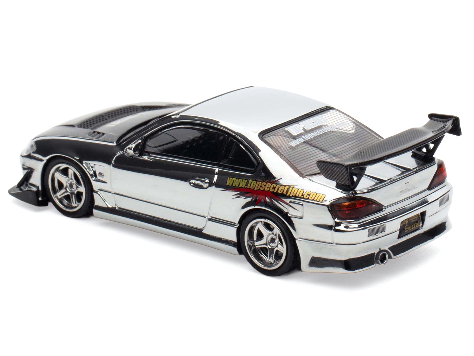 Nissan Silvia (S15) RHD Chrome w/Carbon Hood "Tokyo Auto Salon Kuala Lumpur 2025 Event Ed" 1/64 Diecast Model Car by Inno Models