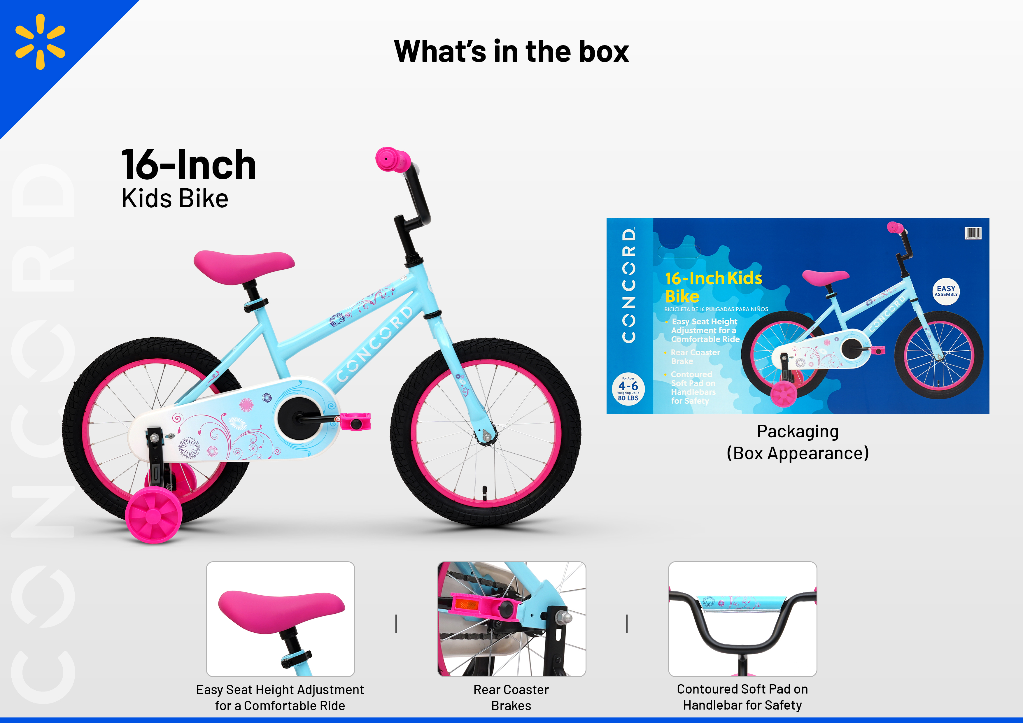Concord Kids 16 Inch Bike with Training Wheels photo 6