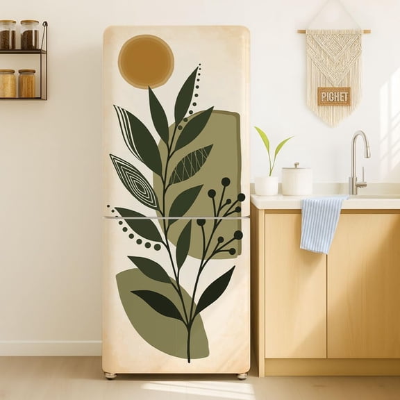 2 Pcs Door Refrigerator Wraps Self-Adhesive Refrigerator Wrap Set Removable Fridge Sticker Fridges Panel Cover Sticker
