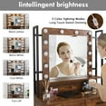 thumbnail image 2 of Vanity Table Set with Light Dress Desk with Storage Drawer, Lighted Mirror Makeup Table Women Girls Bedroom, Brown, 2 of 7