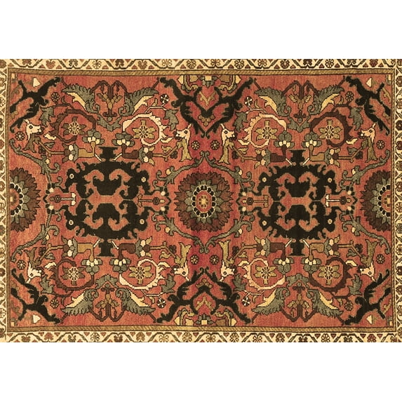 Ahgly Company Indoor Rectangle Persian Brown Traditional Area Rugs, 5' x 7'
