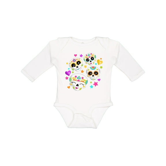 Inktastic Decorative Skull Party for Day of the Dead Boys or Girls Long Sleeve Baby Bodysuit