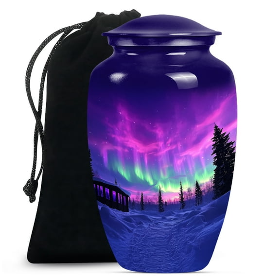 Northern Lights Urn, Burial Urns for Humans, Memorial Urns for Human Ashes, Unique Urns for Ashes, Large Urns for Human Ashes, Large Cremation Urn Human Ashes (Size - 10inch)