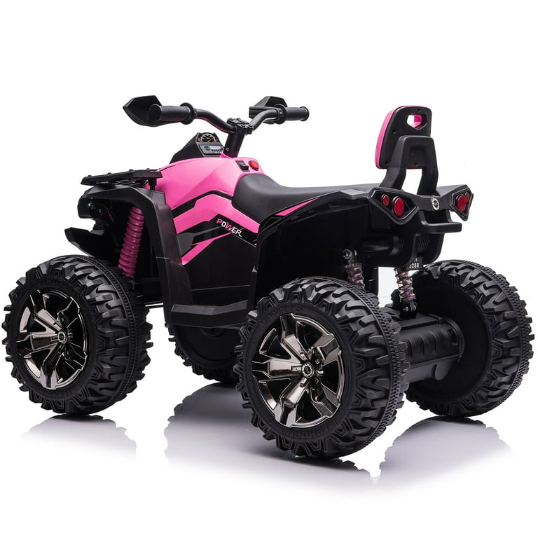 24V Kids 4x4 Ride on ATV 2 Seater Quad Car with Bluetooth 4x200W Motor Pink Walmart