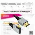 thumbnail image 2 of FVH 90 Degree Right Angled Micro HDMI 2.1 Ultra Thin HDTV Cable 8K 4K Hyper Super Flexible Slim Cord Type-A to Type-D for Camera HDTV, 2 of 5