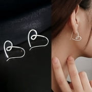 Yinguo Women Girls Classic Love Stud Earrings Advanced Design Silver Needle Love Earrings Valentine's Day Gift