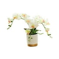 thumbnail image 2 of TISHITA Artificial Flower Faux Phalaenopsis Orchid Durable Ornament Decoration Centerpieces Potted Plants Bonsai for New Year Office White, 2 of 8