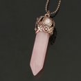 thumbnail image 1 of Natural Crystal Stone Pendants Antique Copper Column Energy Female Men Necklaces, 1 of 6