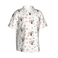 thumbnail image 3 of Xecao Heart Panda print Hawaiian shirt - a stylish short-sleeve button-down for men, perfect for casual beach and tropical outings., 3 of 9