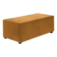 thumbnail image 1 of Funda de otomán elástica rectangular cuadrada con cubierta deslizante para taburete de pie, sala de estar, dormitorio, se adapta a longitudes de 83-101 cm / 32.68"-39.76", M-grande, camello, 1 of 6