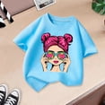 thumbnail image 2 of Thermal T-Shirts à Manches Courtes Longues pour Leggings Filles Imprimé Graphique Mignon Col Rond T-Shirt Décontracté d'Été, 2 of 4