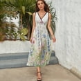thumbnail image 3 of Watercolor Wildflowers Dress Fashion Boho Beach Long Dresses Female Party Printed Maxi Dress, 3 of 9