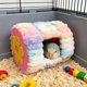 thumbnail image 5 of Nido para Dormir para Loros y Pájaros Pequeños: Casita Colgante de Felpa Cálida con Tela Gruesa para Usar En Invierno; Acogedor Refugio Estilo Hamaca para Jaula., 5 of 6