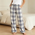 thumbnail image 5 of Aloohaidyvio Womens Plaid Pajamas Pants with Pockets Lounge Wide Leg Pj Pants, Soft Casual Pants Lounge for Sleep,Pajama Bottoms, 5 of 9