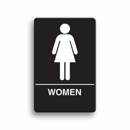 2PKPalmer ADA Compliant "Women" Restroom Sign, Black