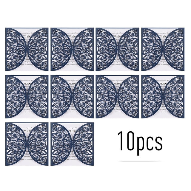 10pcs Pearl Paper Floral Invitation Cards Invitation Holders with Blank