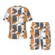 thumbnail image 1 of Fotbe Funny Cats Pijama Estampada de 2 Piezas para Niños – Ropa de Dormir de Manga Corta Cómoda para Niños y Niñas, Camiseta y Shorts de Algodón-Large, 1 of 6