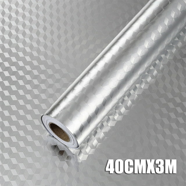 Kitchen Backsplash Wallpaper Peel and Stick Aluminum Foil Contact Paper Self
