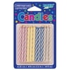 "Club Pack of 288 Eco-Friendly Multi-Colored and White Candy Stripe Spiral Decorative Birthday Party Candles 2.5"""