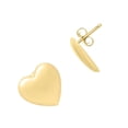thumbnail image 3 of JewelStop 14k Yellow Gold Polished Finish Heart Puffed Up Studs Earrings with Push Back Clasp, 3 of 5