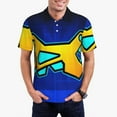 thumbnail image 2 of Gokiu Geometry Dash Men's Polo Shirts Short Sleeve Classic Button Golf Shirt Moisture Wicking Tees, 2 of 8