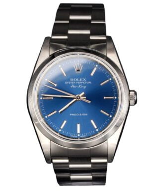Pre-Owned Mens Rolex Stainless Steel Air-King Watch Blue Dial 14000M