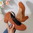 thumbnail image 4 of Oofos Sandals for Women Women's Fashionable And Versatile Plus-Size Round Toe Mid-Heel Low-Cut Shoes Spring And Summer Style Trendy And Comfortable Sandals Brown 42, 4 of 9