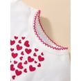 thumbnail image 6 of 2023 Newborn Baby Girl Valentines Outfits Heart Jumpsuit Long Sleeve Romper Onesie Headband Infant Spring Fall Clothes 2 Pcs Set (White Red, 6-12 Months), 6 of 9