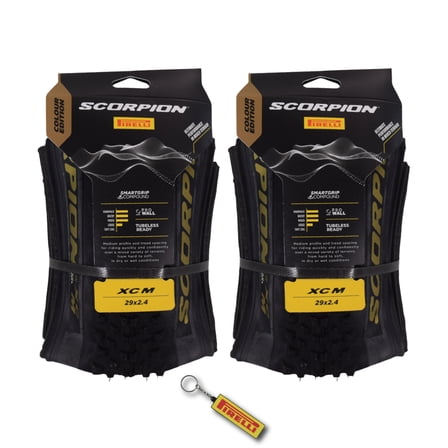Pirelli Scorpion XC M 29x2.4 Gold Color Edition Tubeless Mountain Bicycle Tires (2 Pack)