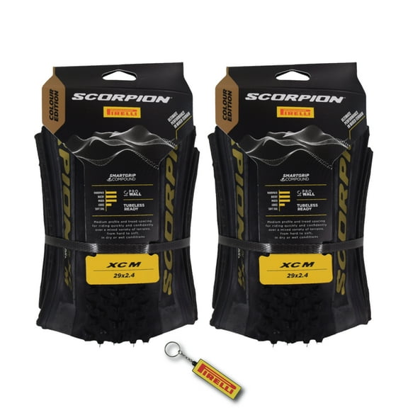 Pirelli Scorpion XC M 29x2.4 Gold Color Edition Tubeless Mountain Bicycle Tires (2 Pack)