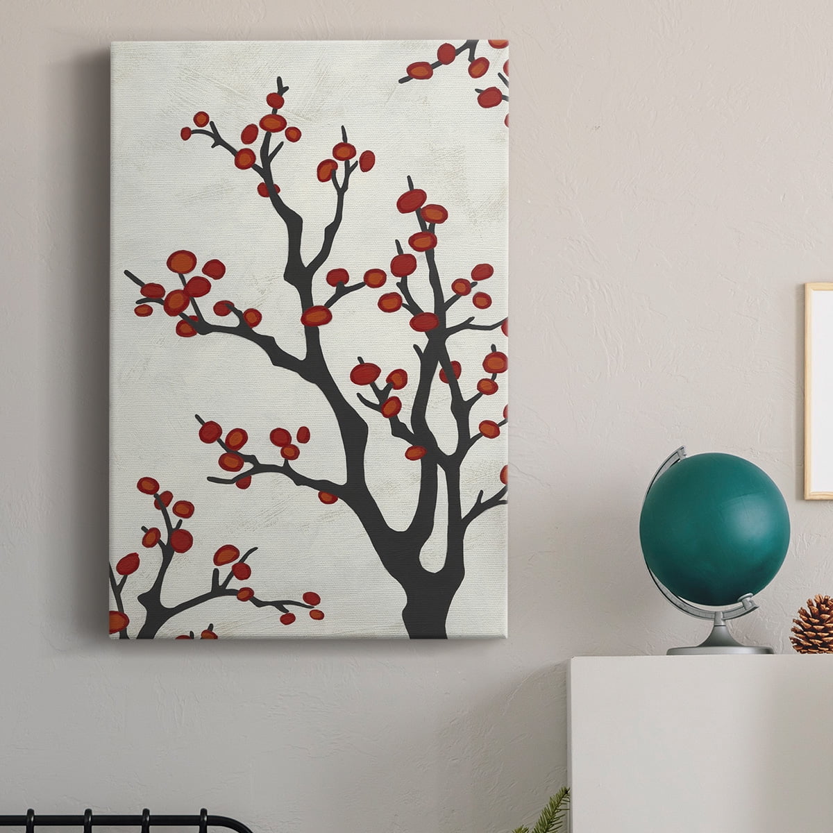 Red Berry Branch II Premium Gallery Wrapped Canvas - Ready to Hang