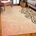 thumbnail image 3 of Ornamental Decorative Rug, Floral Swirls Ivy Image Ombre Details Grunge Backdrop Flower Illustration, Quality Carpet for Bedroom Dorm and Living Room, 6 Sizes, Pale Peach, by Ambesonne, 3 of 4