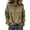 Army Green, variant on Womens Long Sleeve Blouse Collar Ruffle Button Down Puff Cuff Textured Casual Shirt