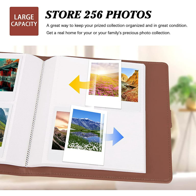 256 Photos Album for Fujifilm Instax Mini Camera, Polaroid 2”x3” ZINK  Pictures, 2x3 Photo Album Book for Fujifilm 