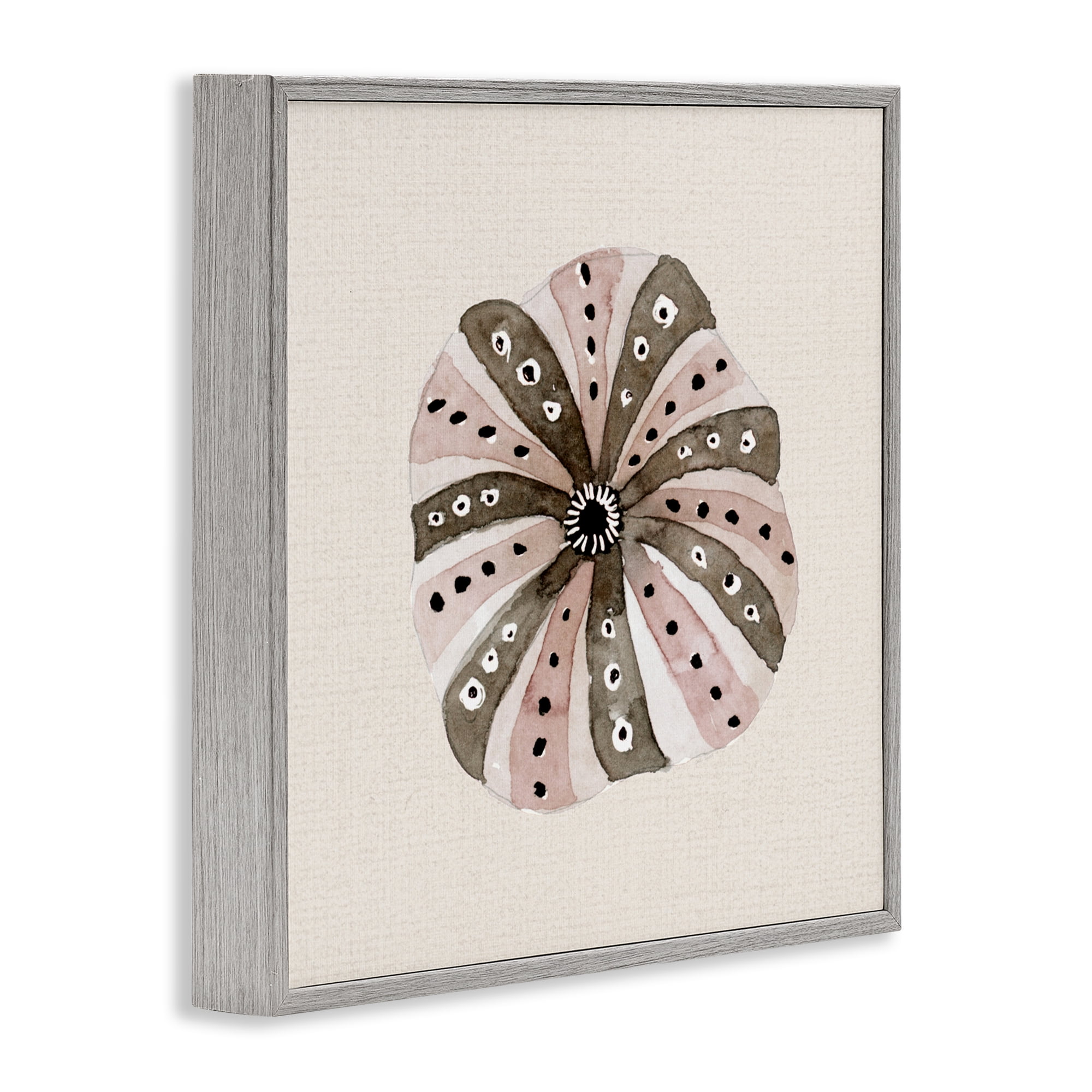 Stupell Industries Taupe Striped Sea Urchin Gray Framed Giclee Art, design by Lanie Loreth