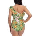 thumbnail image 5 of Sikiie Snake And Floral Print Women One Piece Swimsuits Tummy Control One Shoulder Bathing Suits Ruffle Swimwear, From S to XXL-Large, 5 of 6