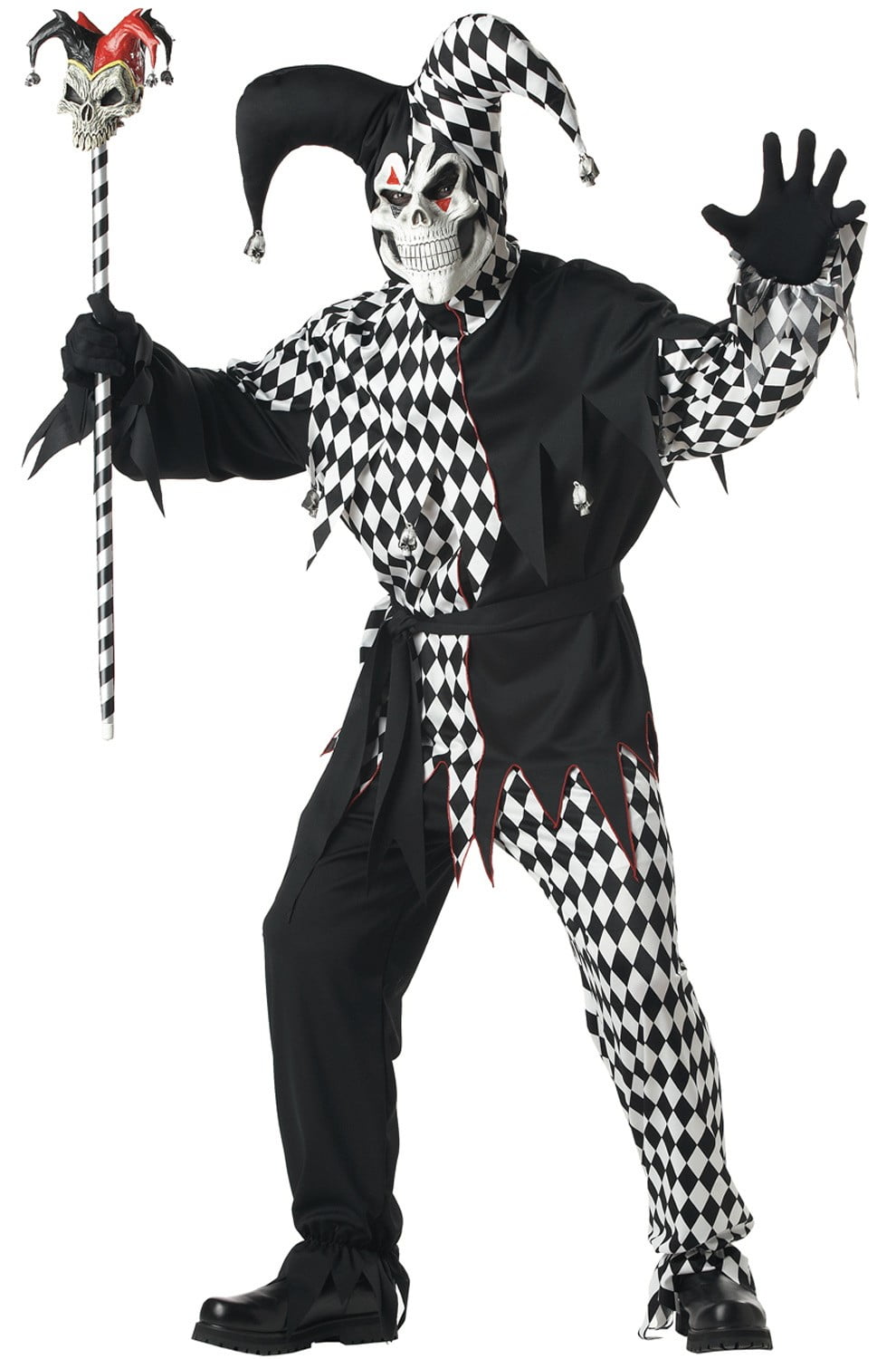Halloween Fancy Dress Up Outfit Adult Evil Jester Female Costume One Size Adult 