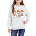 thumbnail image 6 of bbymog Halloween Spooky Graphic Boys Hoodies Size 10 12 Fall Winter Long Sleeve Cute Tops for Girls Casual Kids Hoodie White E 5 Years, 6 of 10