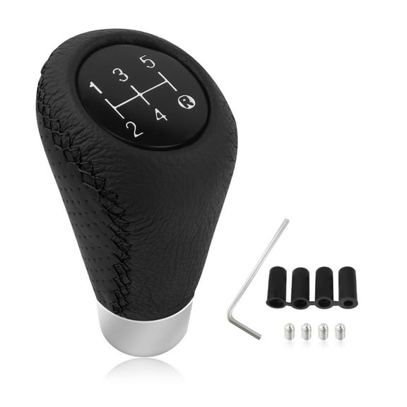 6 Speed Shift Knob Leather Stick Shifting Lever Handle Gear Shifter Knobs Fit for Most Manual Transmission Vehicle Car Truck